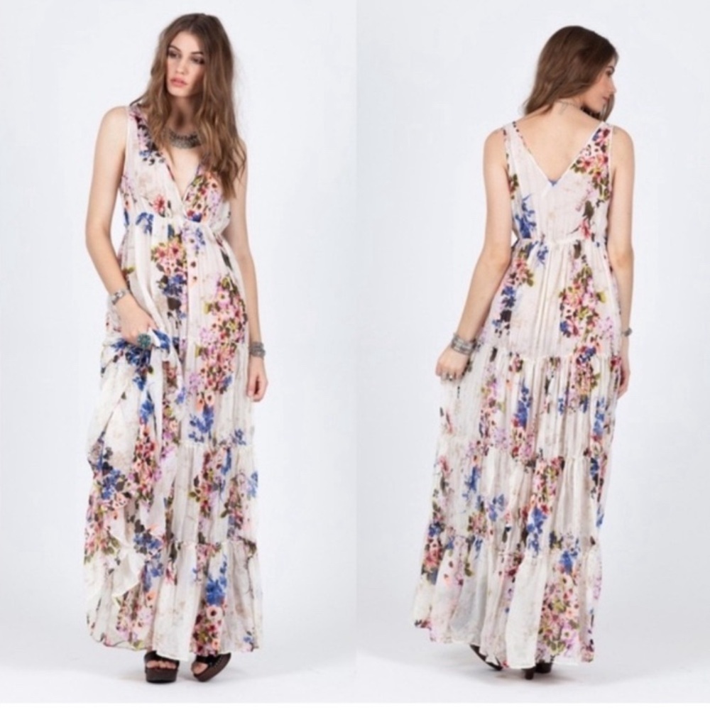 Floral tiered dress by Raga size small